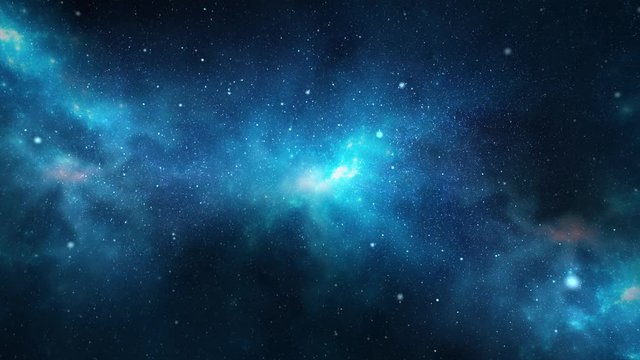 Planets and galaxy science fiction Deep Space star field 4K Loop Animation background. Universe Travel Clouds Gas Starry Night Sky Outer for Scene, titles, logos