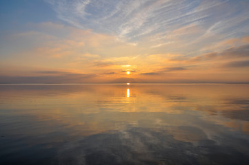 Natural Park of the Albufera in Valencia sunset