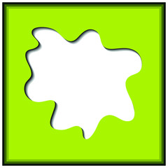 Blank frame background vector. light green paper cut