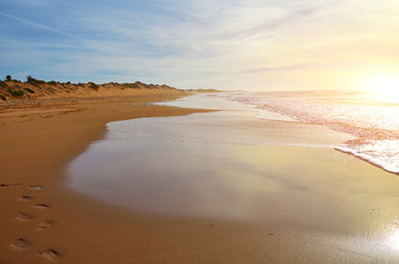 Sandy beach on the coast near Essaouira
