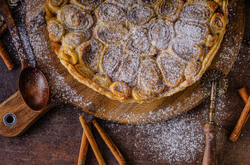 Homemade rustic apple pie
