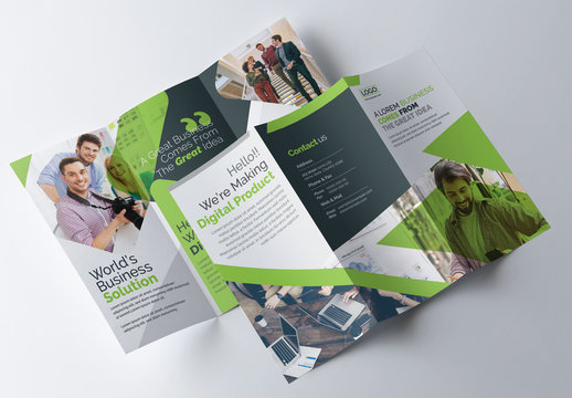 Corporate Trifold Brochure with Green Layout