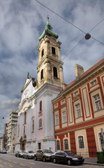 Fototapeta na wymiar Roman catholic church of St. Ferenc in Budapest. Hungary