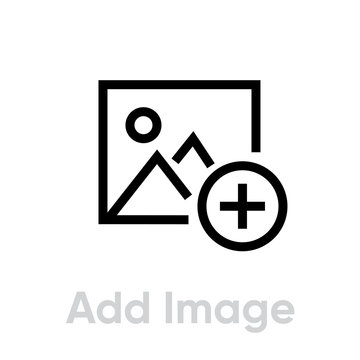 Add Image icon. Editable Vector Outline.