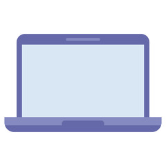 open laptop on white background