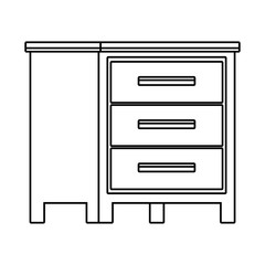 wooden drawer forniture isolated icon