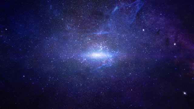 Planets and galaxy science fiction Deep Space star field 4K Loop Animation background. Universe Travel Clouds Gas Starry Night Sky Outer for Scene, titles, logos