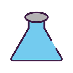 chemical flask icon, line color style
