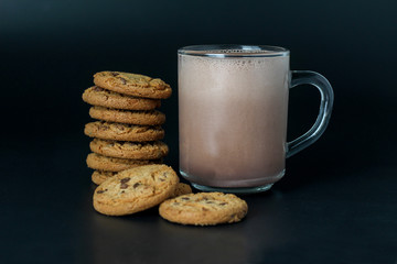 Hot chocolate with chocolate cookies