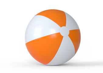 Beach ball isolated on white background. 3D Rendering, 3D Illustration