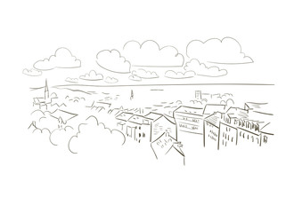 Wuppertal Germany Europe vector sketch city illustration line art