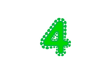 4 four number coronavirus font covid vector green design element