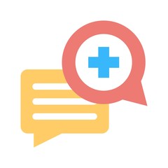 Obraz premium Medical chat icon. Conversation with doctor sign. Medical advice, consultation sign.