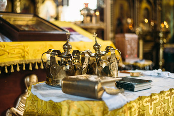 wedding decoration on the church