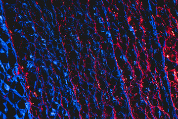 Blue red textured packing material