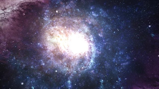 Flying through space passing stars. 4k motion design Loop Animation for Science, astronomy, Nebula, Dust particles Clouds Starfield Space travel concept.