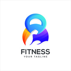 gym fitness logo vector template colorful