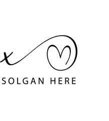 A letter x handwriting logo vector