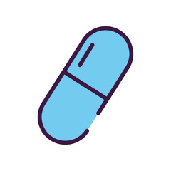 healthcare concept, medicine pill icon, line color style