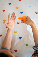 washing, disinfecting and disinfecting women's hands in hospital, home