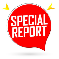 Special Report, banner design template, speech bubble, vector illustration