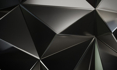 Abstract Luxury background. Polygonal pattern. Black and silver  Vector illustration 3D