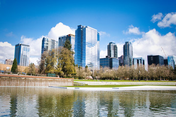 2020-04-01 DOWNTOWN CITY HALL PARK AND BELLEVUE WASHINGTON'S SKYLINE