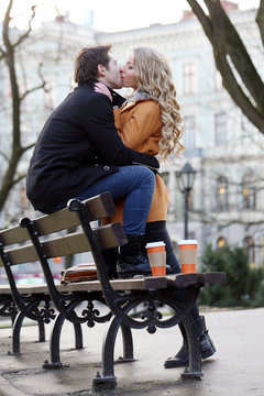 Beautiful couple in the park