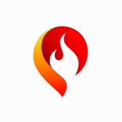 fire vector illustration, letter P logo design