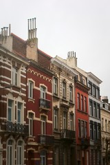 Obraz premium Typical flemish architecture on residential buildings in Brussels, Belgium.