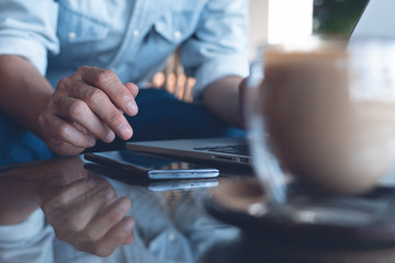 Man working in coffee shop