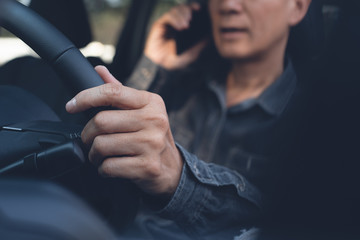 Using smartphone while driving a car