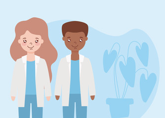 couple of doctors , staff and medical team