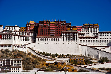 panorama of the Potala Place, Tibet China 