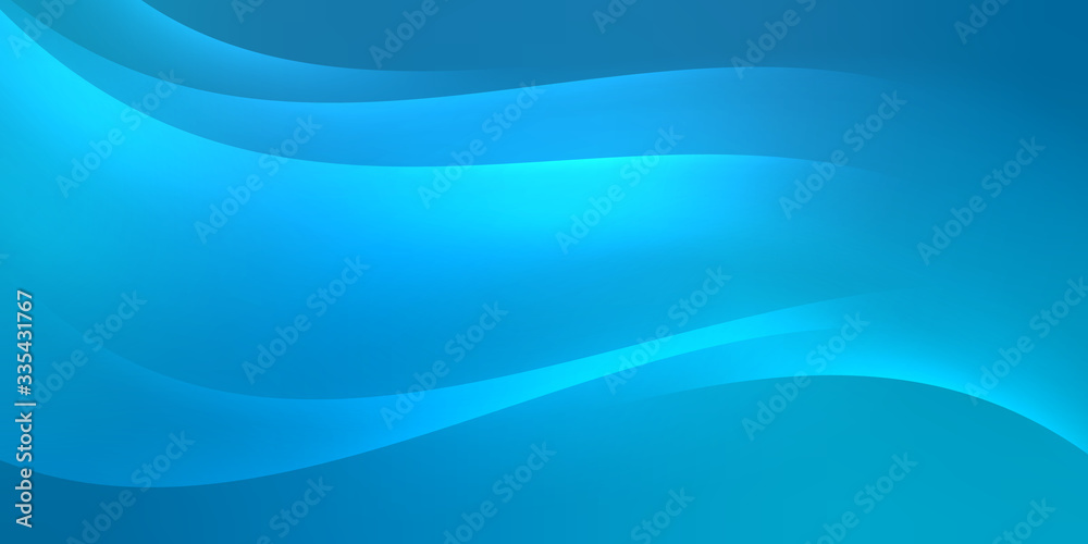 Wall mural blue abstract curve pattern background.