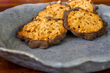 Closeup of Florentiner Bisquits on a background