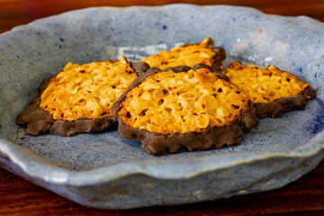 Closeup of Florentiner Bisquits on a background