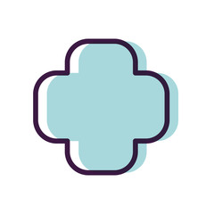 healthcare concept, medical cross icon, line color style