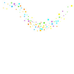 Rainbow Festive Confetti. Carnival Star Falling.