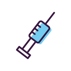 healthcare concept, syringe icon, line color style