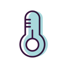healthcare concept, temperature thermometer icon, line color style