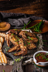 Grilled barbecue chicken wings