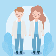 couple of doctors , staff and medical team