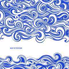 Ethnic ocean wave seamless pattern print could be used for textile