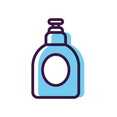 healthcare concept, antibacterial bottle icon, line color style