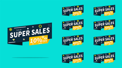 Super sales badge vector for promotion. discount tag. 