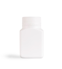 white medicine bottle isolated