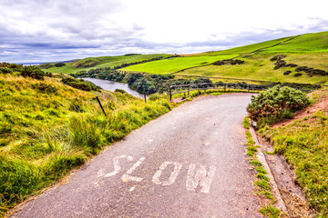 The landscape near St Abbs,  a small fishing village on the southeastern coast of Scotland, United Kingdom