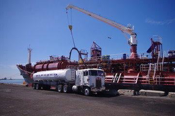 Discharging from tanker to truck