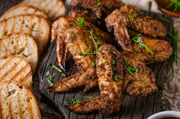 Grilled barbecue chicken wings